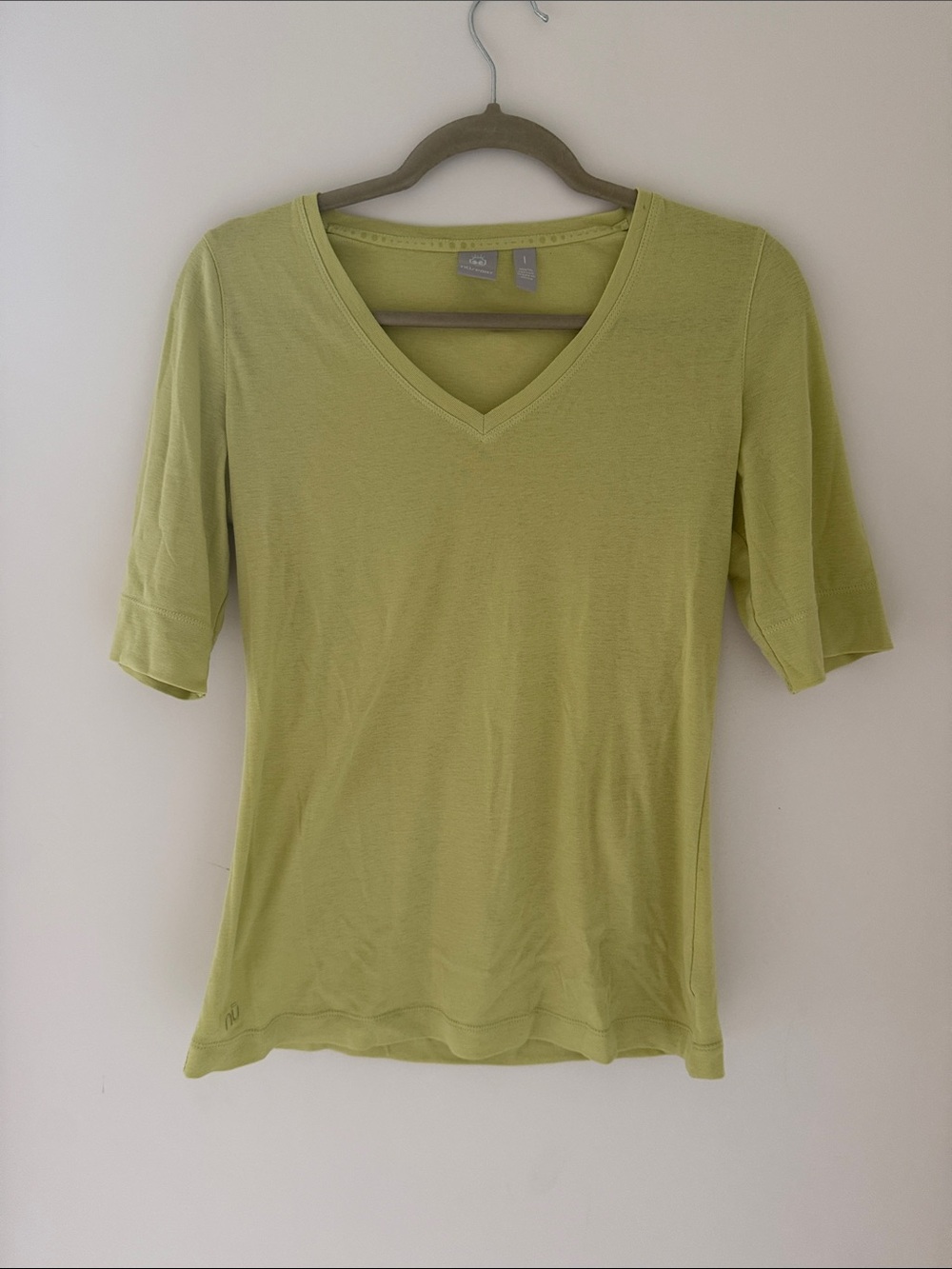 V-Neck Short Sleeve Tee in Lime
